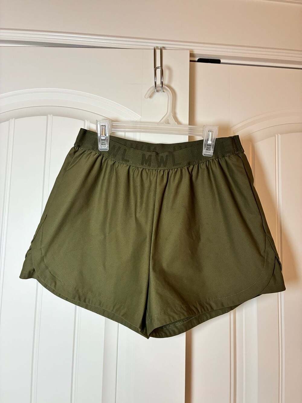 Madewell MWL Make Weekends Longer Active Woven Pull-On Shorts Olive Green Size S